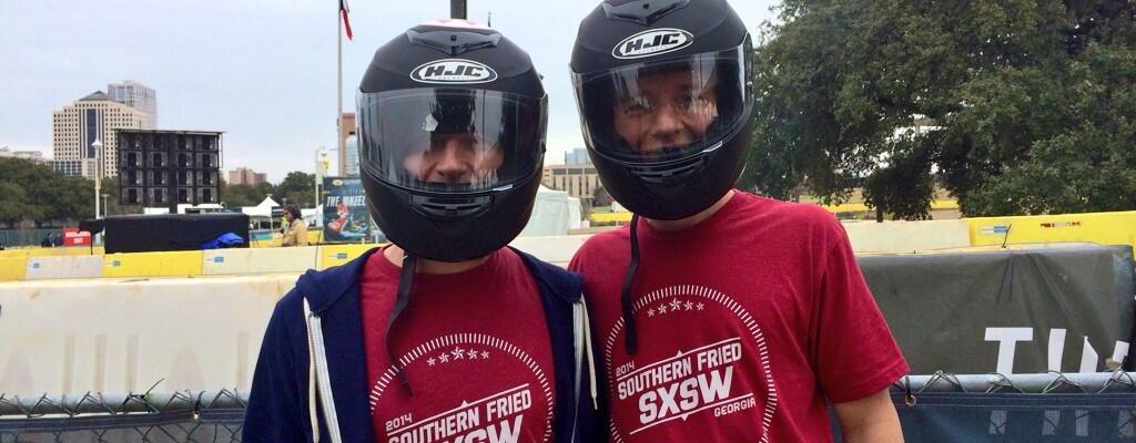 Adam Naide and I, rocking the Mario Kart exhibit at SXSW Gaming!