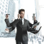 Businessman multitasking