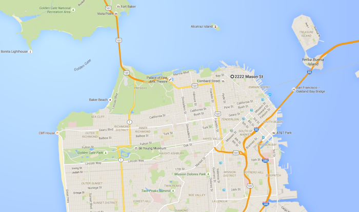 The area we stayed in SF.