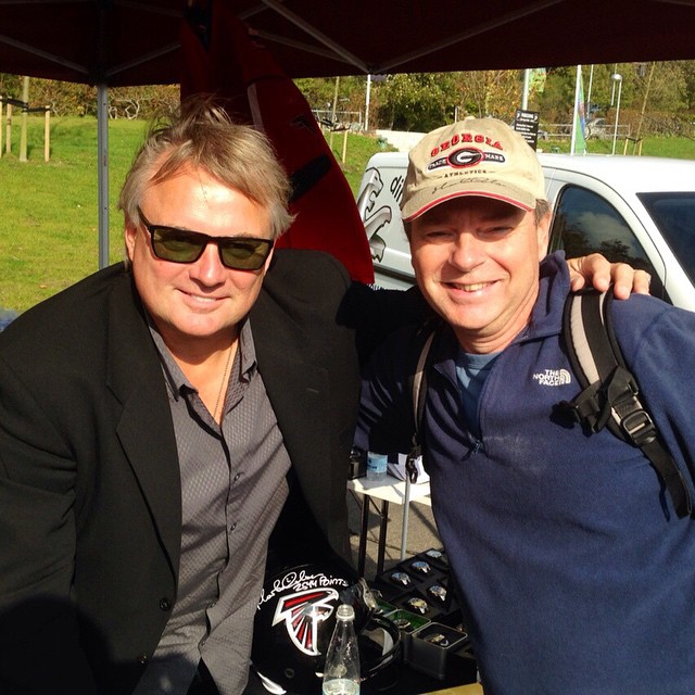 Pops just met Morten Andersen in Denmark. Random but awesome #recordholder #bestkickerever